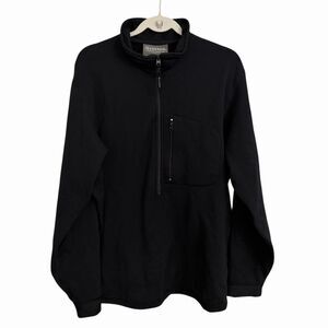 Simms Fishing Products Sweater Mens XL Black Polartec Fleece 1/2 Zip Outdoor